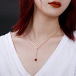Collier avec Prénom et Pierre de Naissance Personnalisés Cadeau Anniversaire Fête pour Femme