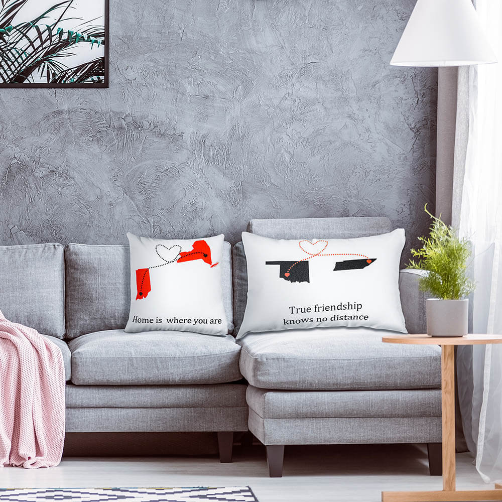 Personalized Engraved Long Distance Relation Pillow CALLIE