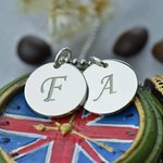 Collar Discos Iniciales Plata de Ley