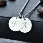 Collar Discos Iniciales Plata de Ley