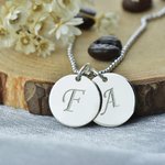 Collar Discos Iniciales Plata de Ley