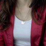 Collar Discos Iniciales Plata de Ley