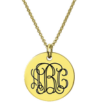 Collar Monograma Disco Grabado Plata de Ley| Callie