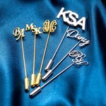 Personalized Monogram Initial Lapel Brooch Pin Birthday Wedding Anniversary Gift for Men