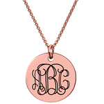 Collar Monograma Disco Grabado Plata de Ley| Callie