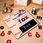 Kids Wooden Read Build Write Learning Board
