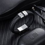 Miesten punottu nahkainen rannekoru 1-8 kaiverrettu nimi helmiä Sukunimi korut lahja miehille isä