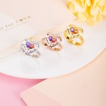 Heart Relationship Ring with Double Names & Birthstones