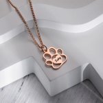 Pendentif Patte de Chien Personnalisé avec Prénom Cadeau pour Propriétaire d'Animal de Compagnie