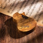 Médiator Guitare avec Étui de Rangement en Bois Personnalisés Gravée Set de Médiators Cadeau de Saint-Valentin pour Joueur de Guitare Musicien