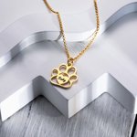 Pendentif Patte de Chien Personnalisé avec Prénom Cadeau pour Propriétaire d'Animal de Compagnie