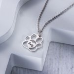 Pendentif Patte de Chien Personnalisé avec Prénom Cadeau pour Propriétaire d'Animal de Compagnie