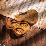 Médiator Guitare avec Étui de Rangement en Bois Personnalisés Gravée Set de Médiators Cadeau de Saint-Valentin pour Joueur de Guitare Musicien
