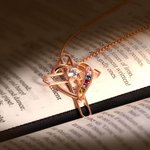 Collier Croix Personnalisé avec Pierres de Naissance Bijou Familial Forme Coeur Cadeau Anniversaire Fête