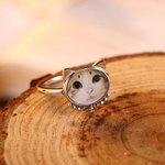 Personalized Cat Face Photo Ring Gift for Cat Lover