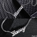 Men's Name Necklace Cuban Chain Stainless Steel