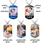 Personalized 1-4 Photos Collage Dog Tag Necklace with Text Birthday Valentine's Day Father's Day Gift for Men
