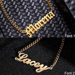 Men's Name Necklace Cuban Chain Stainless Steel