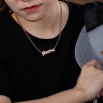 Men's Name Necklace Cuban Chain Stainless Steel