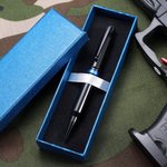 Personalisierte gelbe rote blaue Linie graviert 308 Kugelschreiber mit Clip Tinte Nachfüllpackung Geschenk für Polizist Militär Justizbeamter