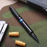 Personalisierte gelbe rote blaue Linie graviert 308 Kugelschreiber mit Clip Tinte Nachfüllpackung Geschenk für Polizist Militär Justizbeamter