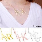 Large Sideways Initial Necklace Engraved Name
