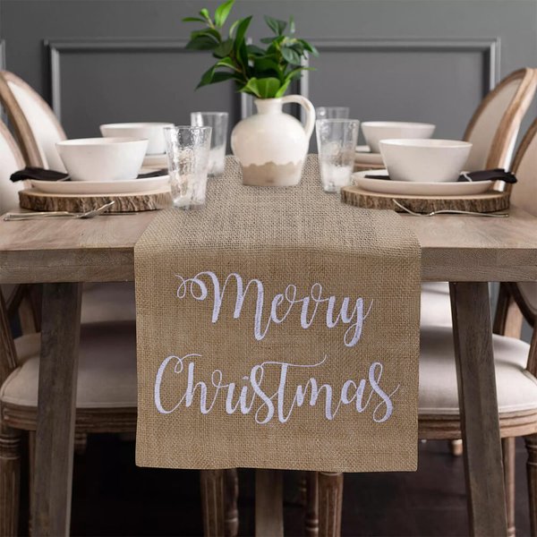 Embroidered Christmas Table Runner