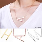 Large Sideways Initial Necklace Engraved Name