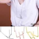 Large Sideways Initial Necklace Engraved Name