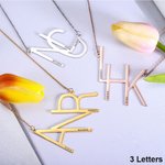 Large Sideways Initial Necklace Engraved Name