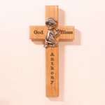 Wood Blessing Cross First Communion Baptism for Children