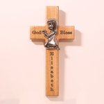 Wood Blessing Cross First Communion Baptism for Children