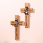 Wood Blessing Cross First Communion Baptism for Children