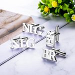 Personalised Monogram Initial Letter Name Cufflinks Set of 2 Birthday Wedding Anniversary Gift for Men Dad Groom