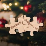 Wooden Heart Puzzle Together We are Family Ornament