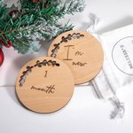 Ensemble de 7 Cartes d'Étape en Bois pour Bébé avec Disque Personnalisé