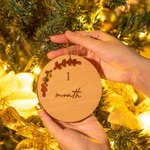 Ensemble de 7 Cartes d'Étape en Bois pour Bébé avec Disque Personnalisé