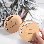Ensemble de 7 Cartes d'Étape en Bois pour Bébé avec Disque Personnalisé