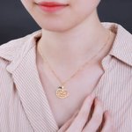 Birthstone  Apple Name Necklace