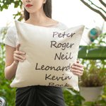 Printed Family Names Throw Pillow Cushion
