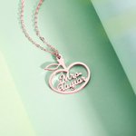 Birthstone  Apple Name Necklace