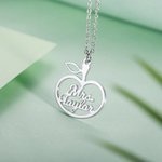 Birthstone  Apple Name Necklace
