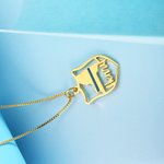 Police Badge Necklace with Name & State Map