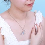 Treble Clef Music Note Name Necklace with Birthstone