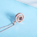 Personalized Roman Numerals Photo Projection Necklace For Her