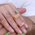 Block Letter Name Ring
