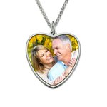 Collier Cœur Personnalisé avec Photo et Gravure Bijou en Acier Inoxydable Cadeau Anniversaire Fête Souvenir pour Femme