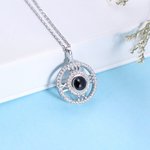 Personalized Roman Numerals Photo Projection Necklace For Her