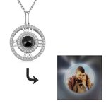 Personalized Roman Numerals Photo Projection Necklace For Her
