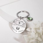 First Time New Mom/Dad Baby Announcements Keychain